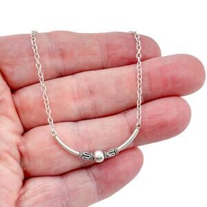 Vintage Sterling Silver 925 Bali-Style Anklet 9"